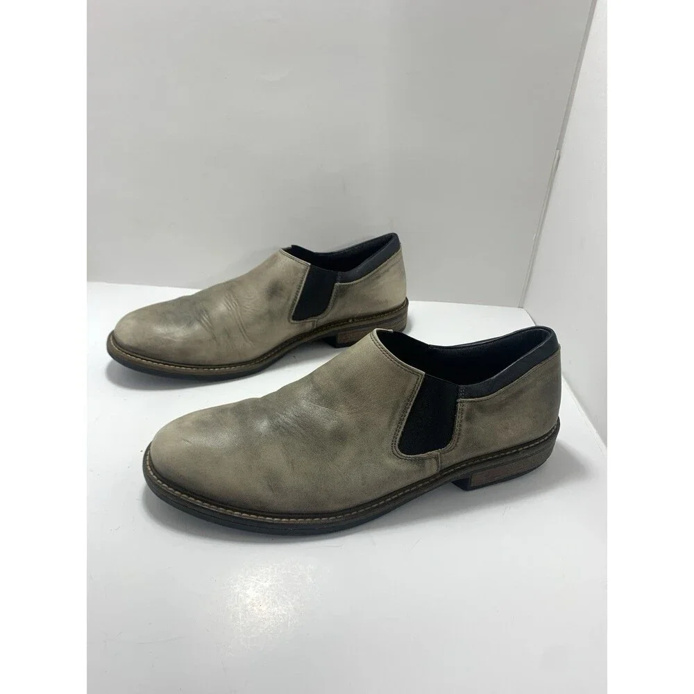 Naot Men’s Director Slip On Leather Gray Black Shoes Size 12-12.5 US